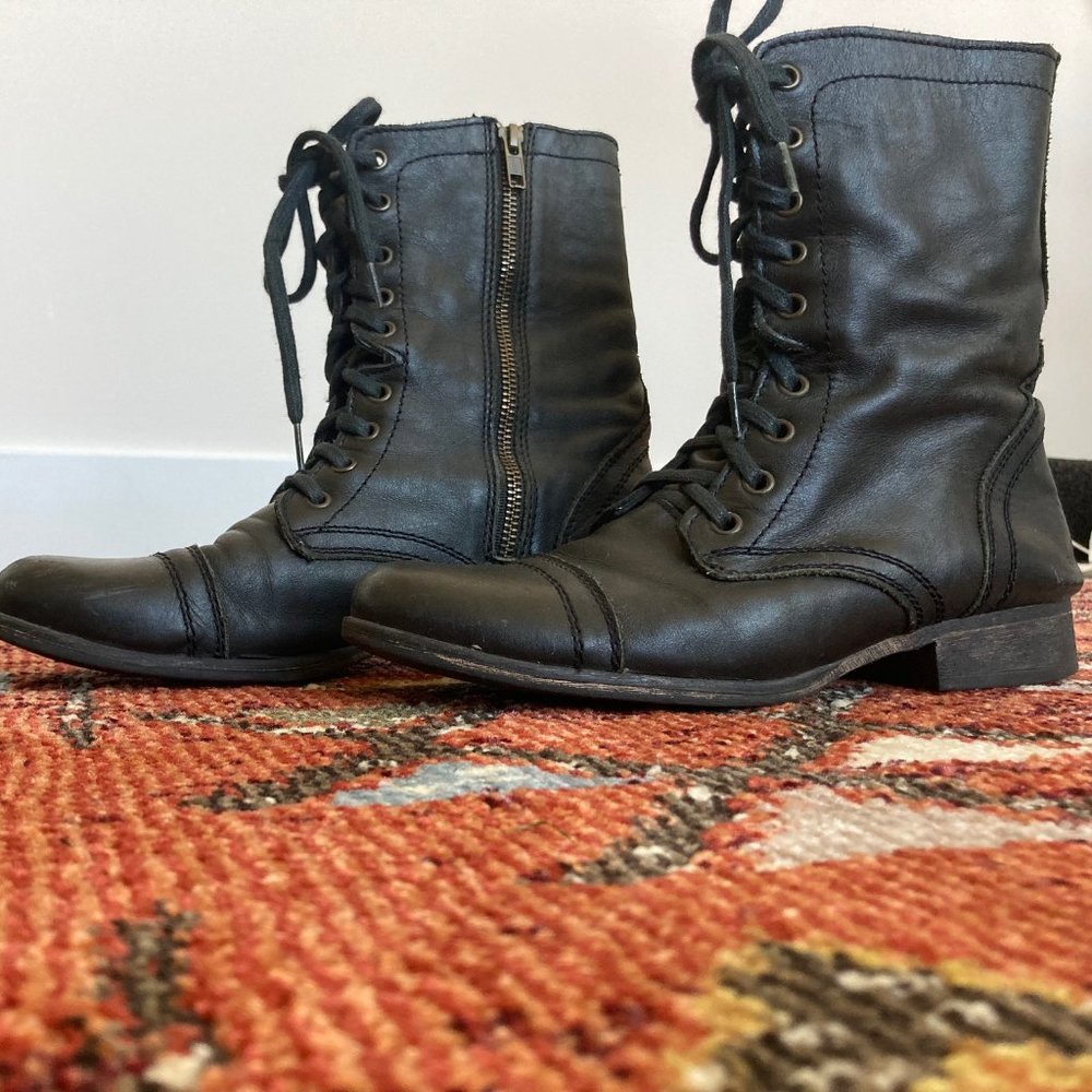 Steven Madden Troopa Combat Boots Black Size 8